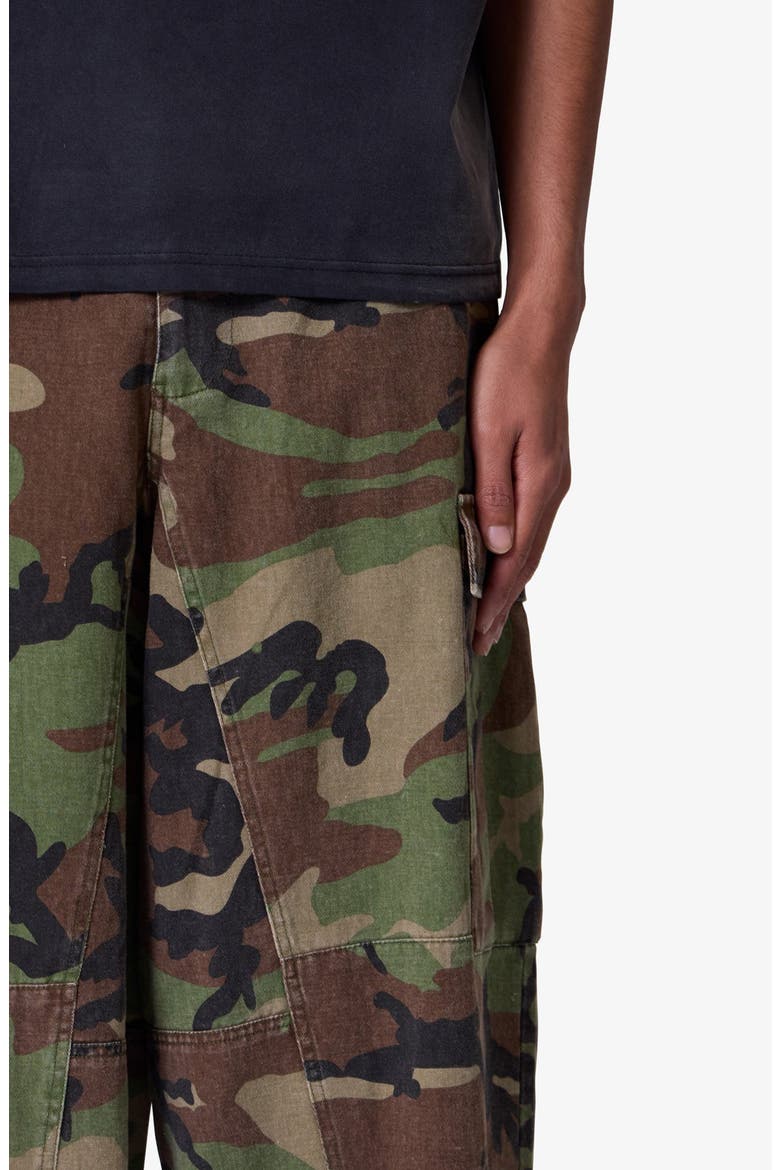 Extralong Cotton Cargo Shorts, Alternate, color, CAMO