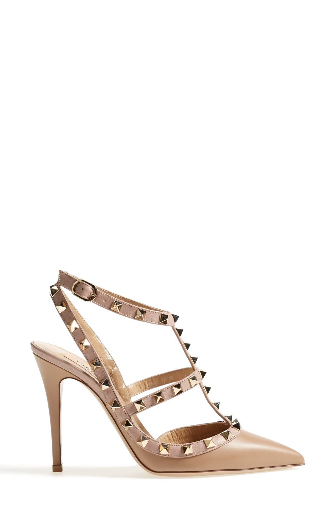 Valentino Garavani 'Rockstud' T-Strap Pump, Alternate, color, 