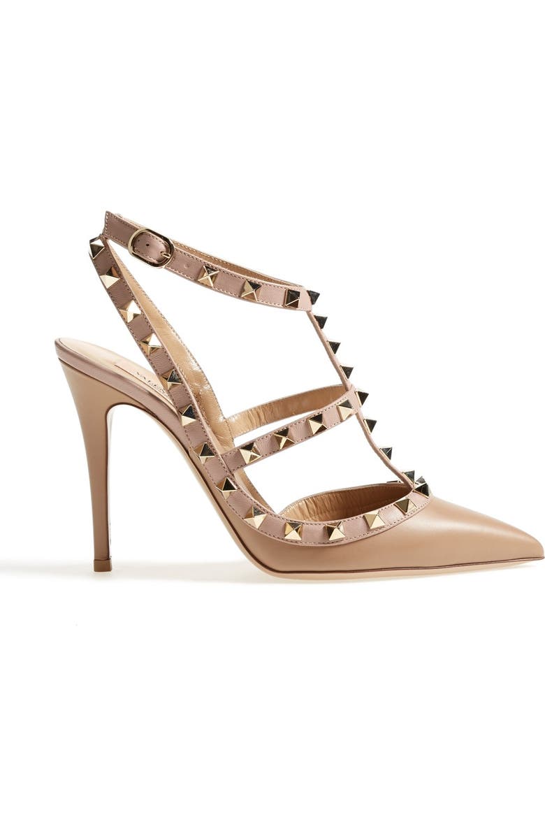 Valentino Garavani 'Rockstud' T-Strap Pump, Alternate, color,