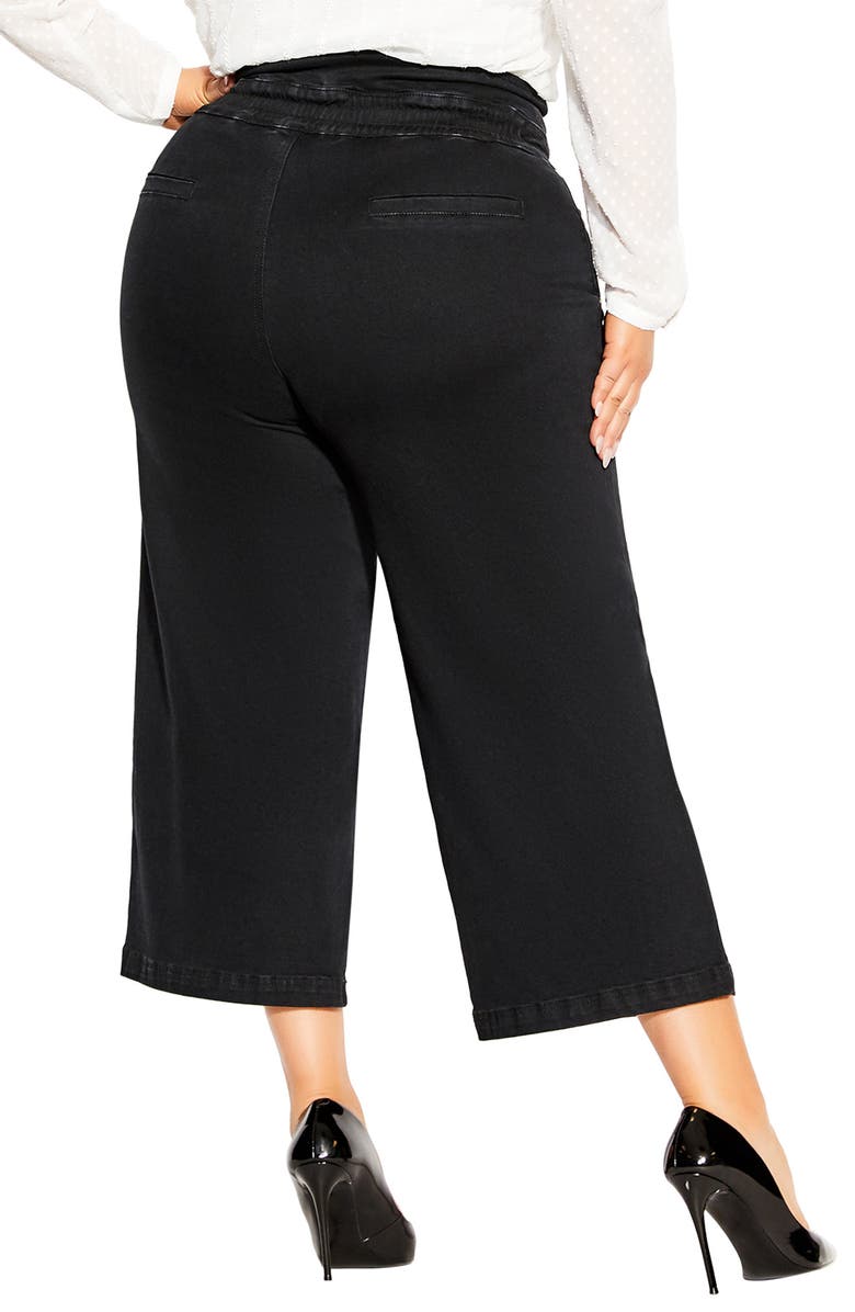 City Chic High Waist Crop Denim Culottes, Alternate, color,