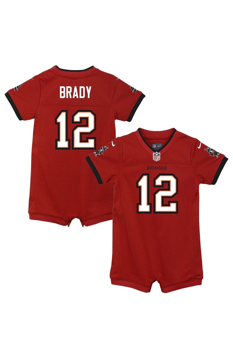 Nike Newborn & Infant Nike Tom Brady Red Tampa Bay Buccaneers Game Romper Jersey, Main, color, 