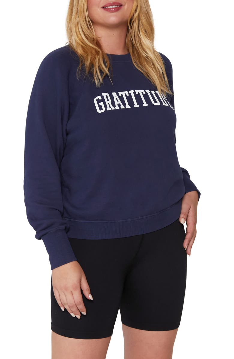 Spiritual Gangster Gratitude Bridget Cotton Sweatshirt, Main, color,