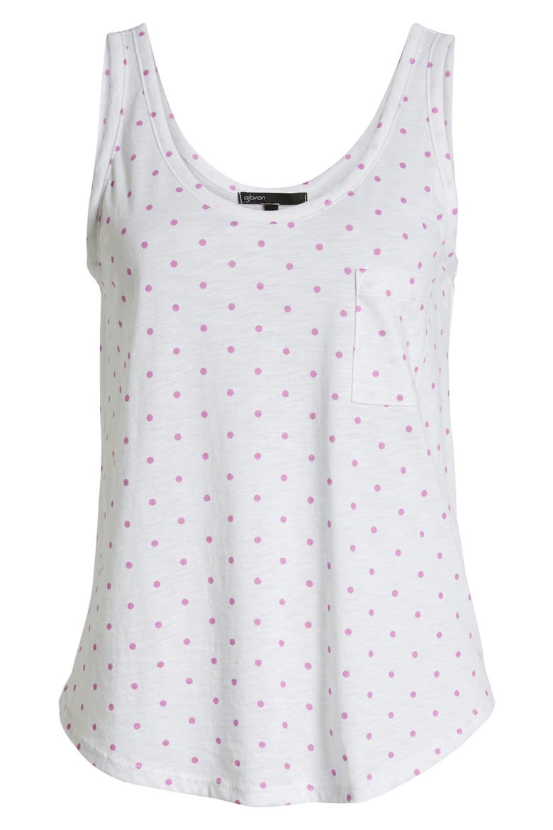 Gibson x Hi Sugarplum! Summerland Scooped Neck Pocket Tank Top (Nordstrom Exclusive), Alternate, color, PEONY DOT