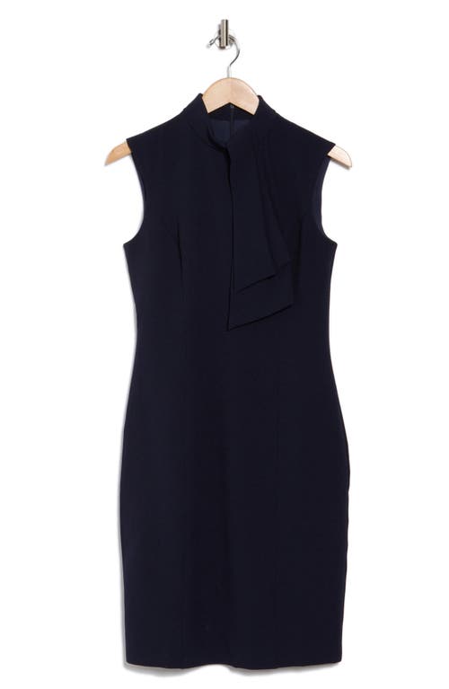 Eliza J Tie Neck Sleeveless Sheath Dress In Navy In Navy