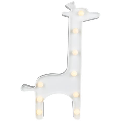 LED Lighted Giraffe Marquee Wall Art - 11.5" - White
