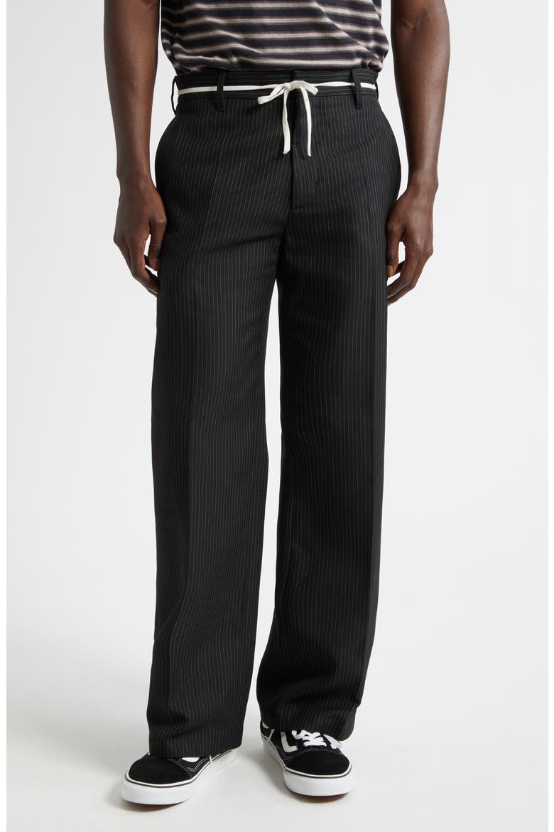 Sune Pinstripe Bootcut Pants, Main, color, BLACK PINSTRIPE