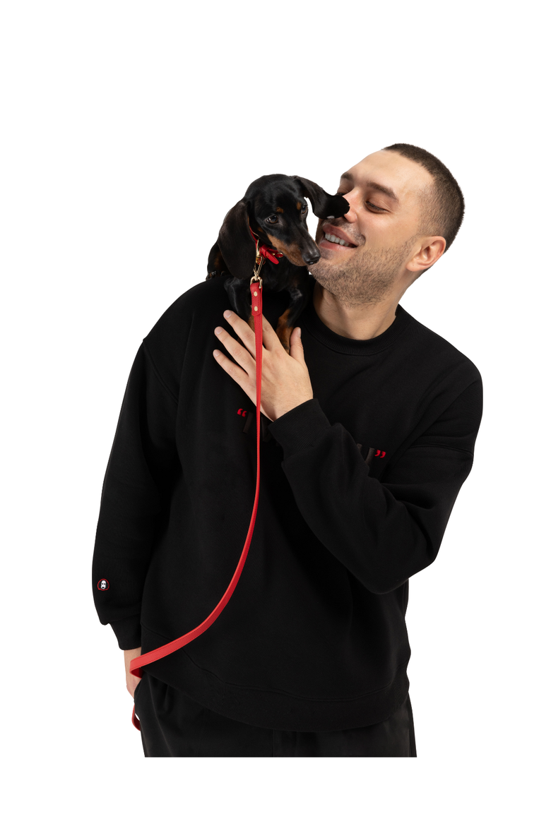 I Woof U Human Sweatshirt, Main, color, Black