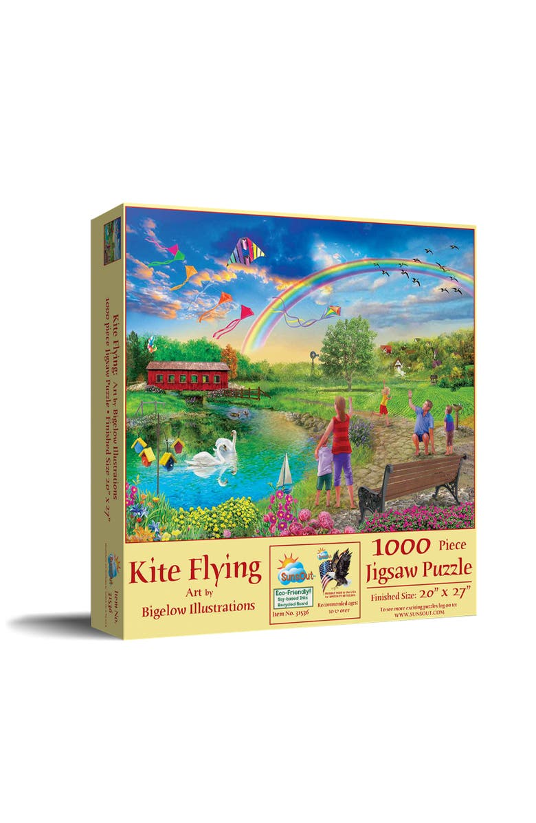 Sunsout Kite flying 1000 piece Jigsaw Puzzle for Adults, Main, color, Multicolor