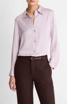 Slim Fit Silk Blend Button-Up Shirt