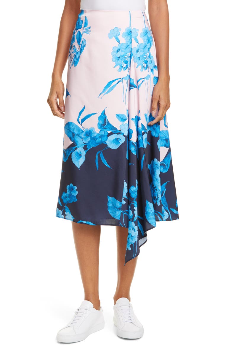 Nemea Fantasia Floral Asymmetrical Skirt, Main, color, LIGHT PINK