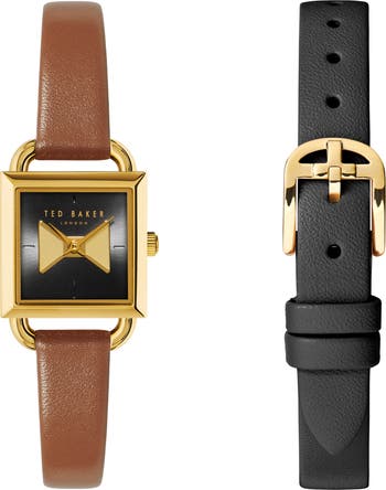 Ted Baker London Taliah Bow Leather Strap Watch & Leather Strap Gift ...