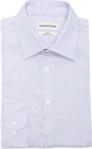 Nordstrom Trim Fit Dash Stripe Premium Non Iron Cotton Dress Shirt
