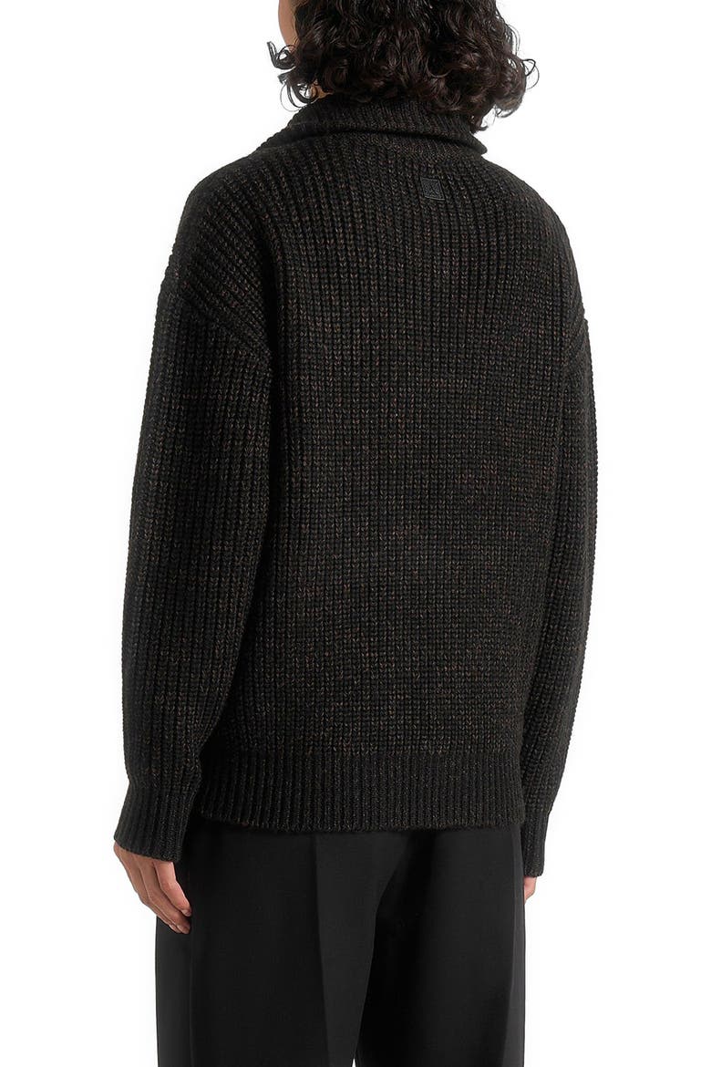 Jamie Unisex Speckled Wool Zip Through Jacket, Alternate, color, Black