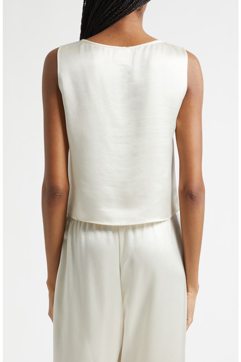 Barb Sleeveless Crop Satin Top, Alternate, color, CREME