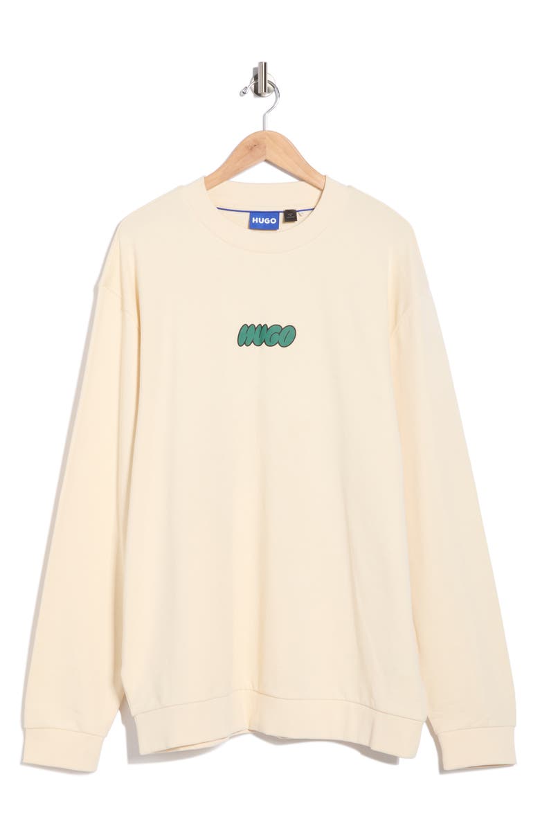 HUGO Nately Crewneck Sweatshirt, Main, color, Whisper White