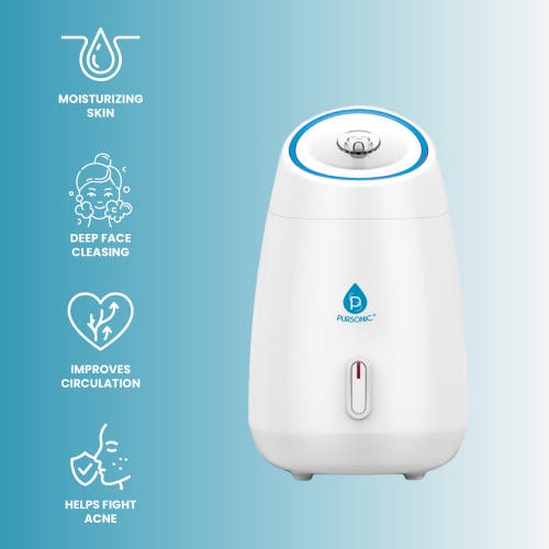 Pursonic Glow & Go Skincare Essentials Bundle Nano Facial Steamer + Clean Facial Towels In White
