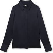 Reiss Ameira Silk Satin Button-Up Shirt