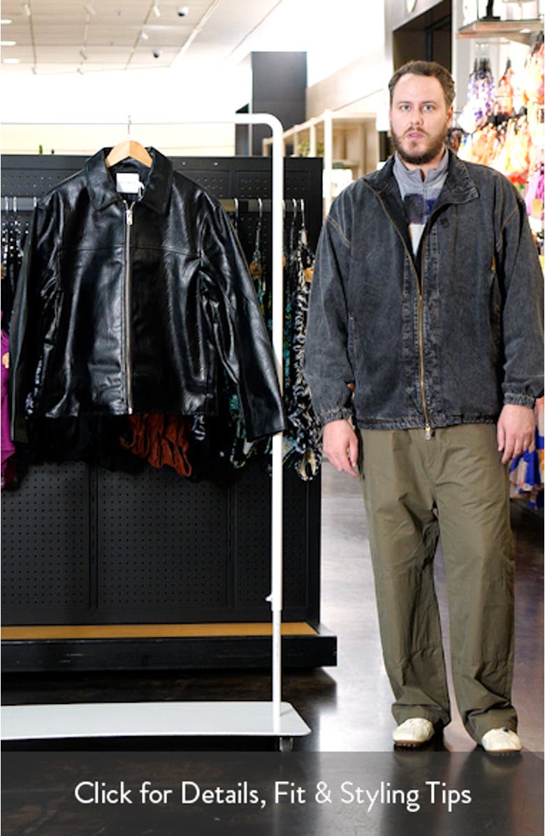 Faux Leather Harrington Jacket, sales video thumbnail