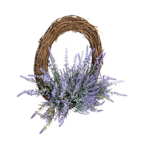 Lavender Botanical Leaves Decorative Spring Wreath