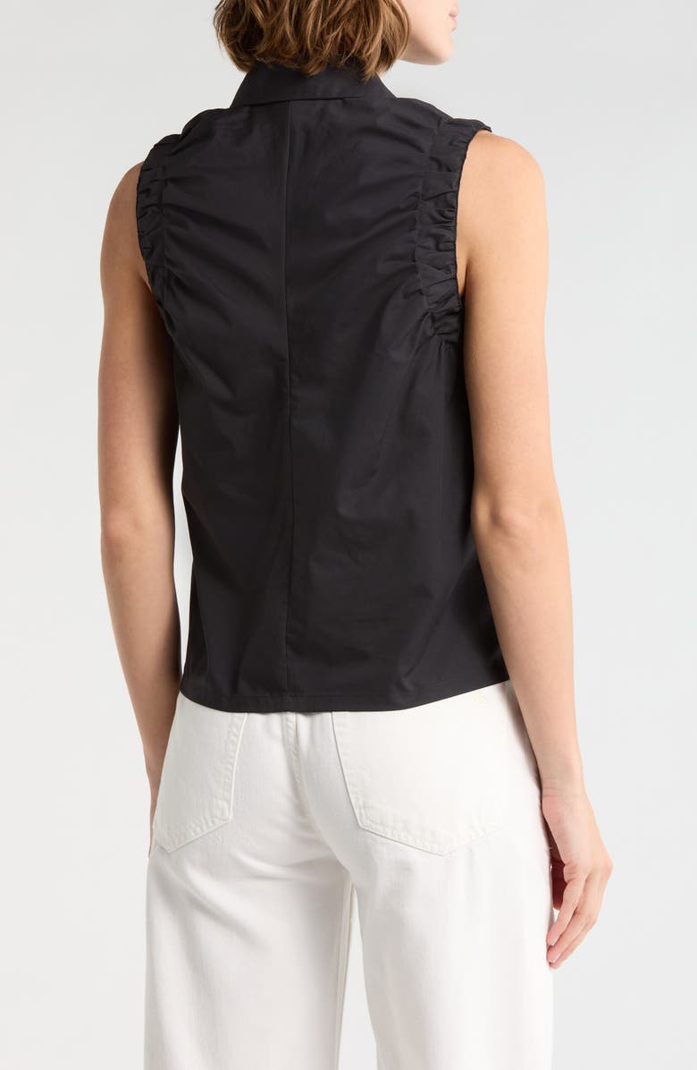 rag & bone Georgina Ruched Button-Up Shirt, Alternate, color, Black