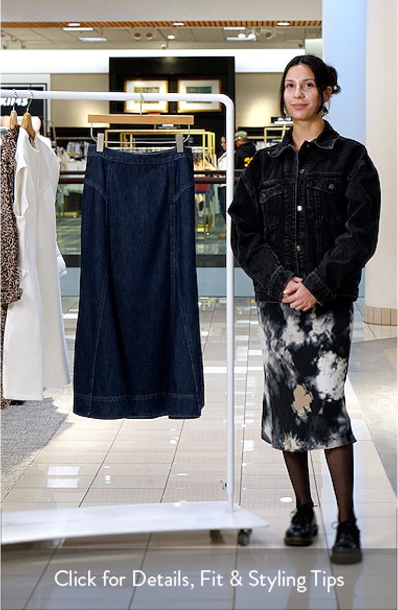 Airy Denim Midi Circle Skirt, sales video thumbnail