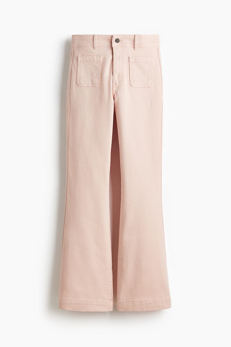 Flared High Jeans, Alternate, color, Peach pink
