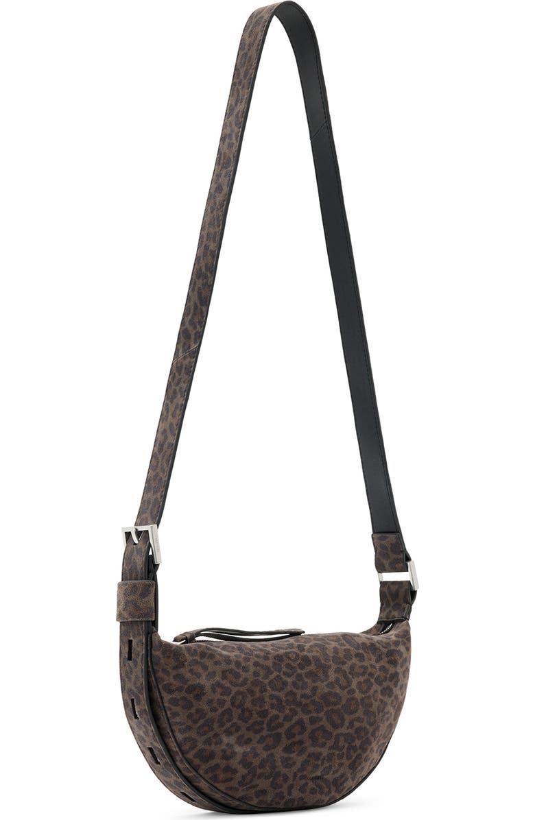 AllSaints Half Moon Leather Crossbody Bag, Alternate, color, Leppo Brown
