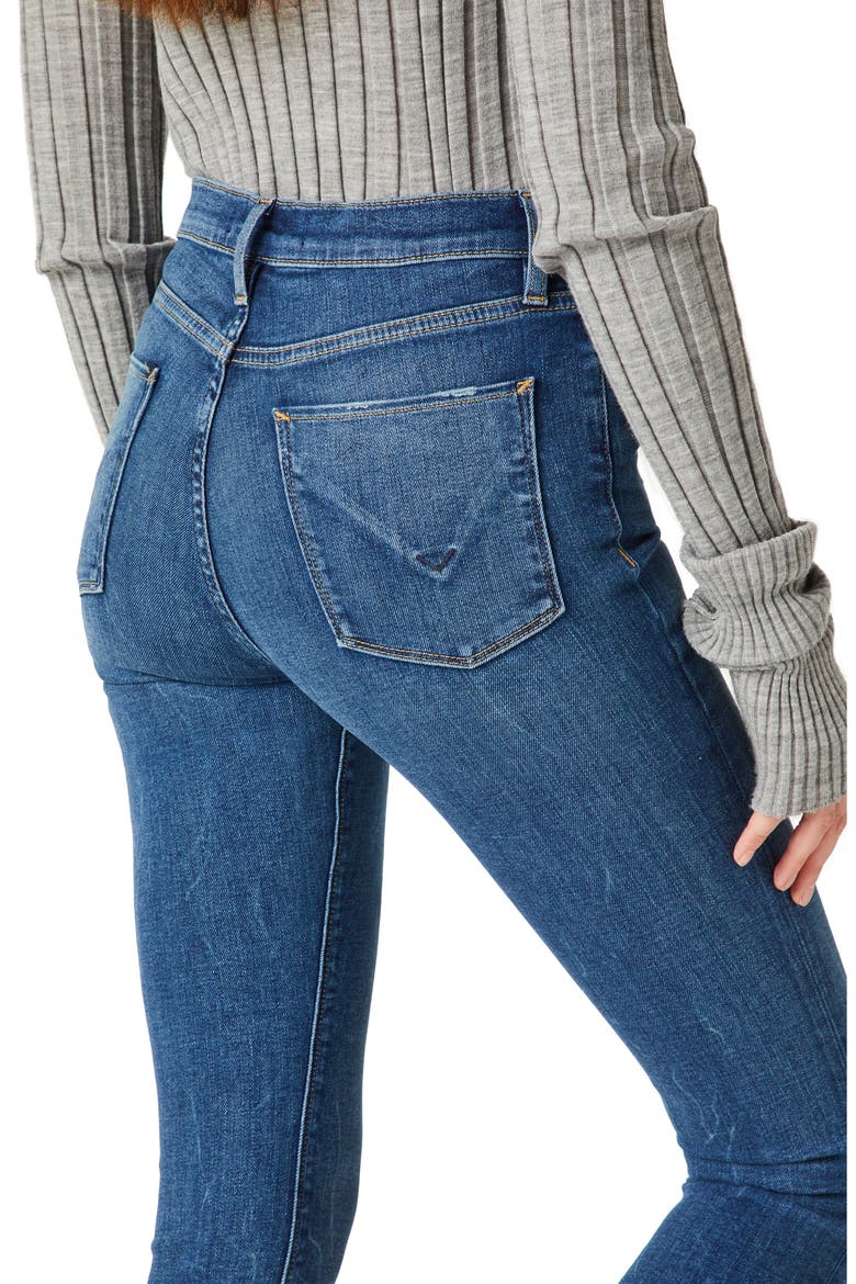 Barbara High Waist Raw Hem Ankle Super Skinny Jeans, Alternate, color, ZUMA
