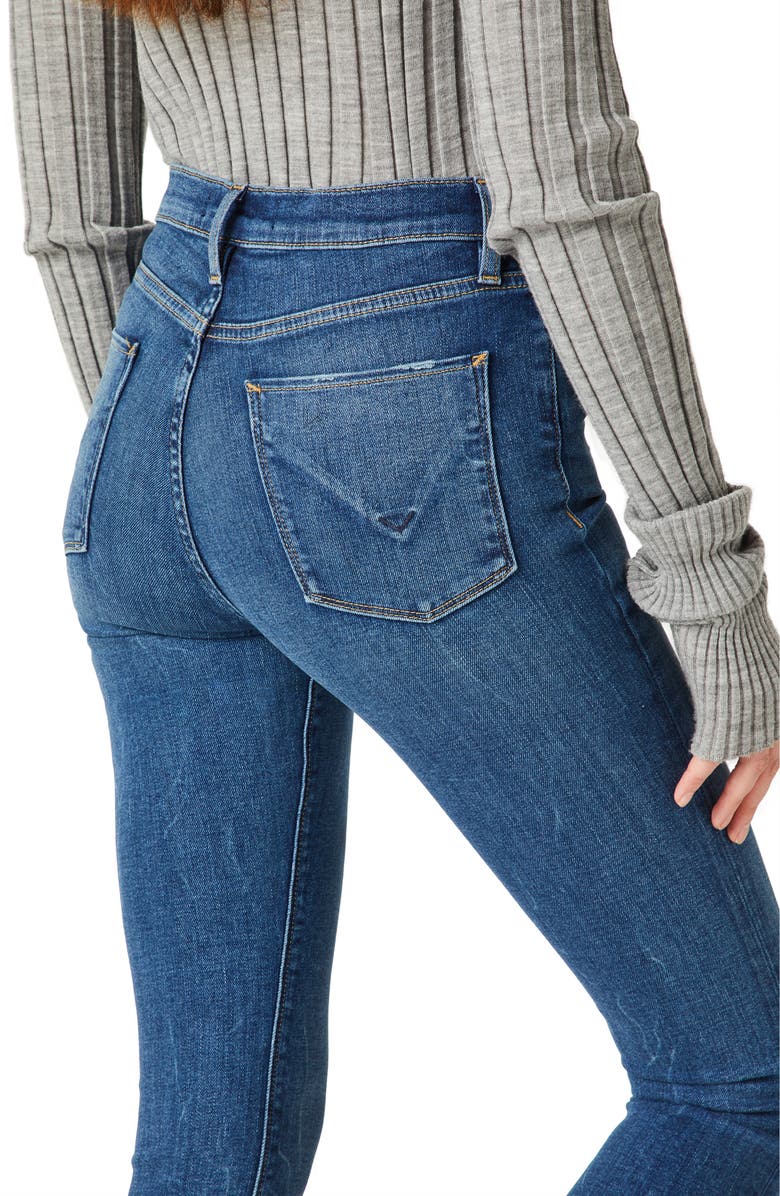 Hudson Jeans Barbara High Waist Raw Hem Ankle Super Skinny Jeans, Alternate, color, 