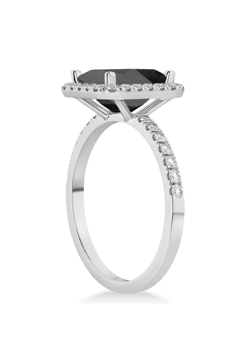 Black Onyx & Diamond Engagement Ring 14k White Gold, Alternate, color, 3.32ct/White Gold