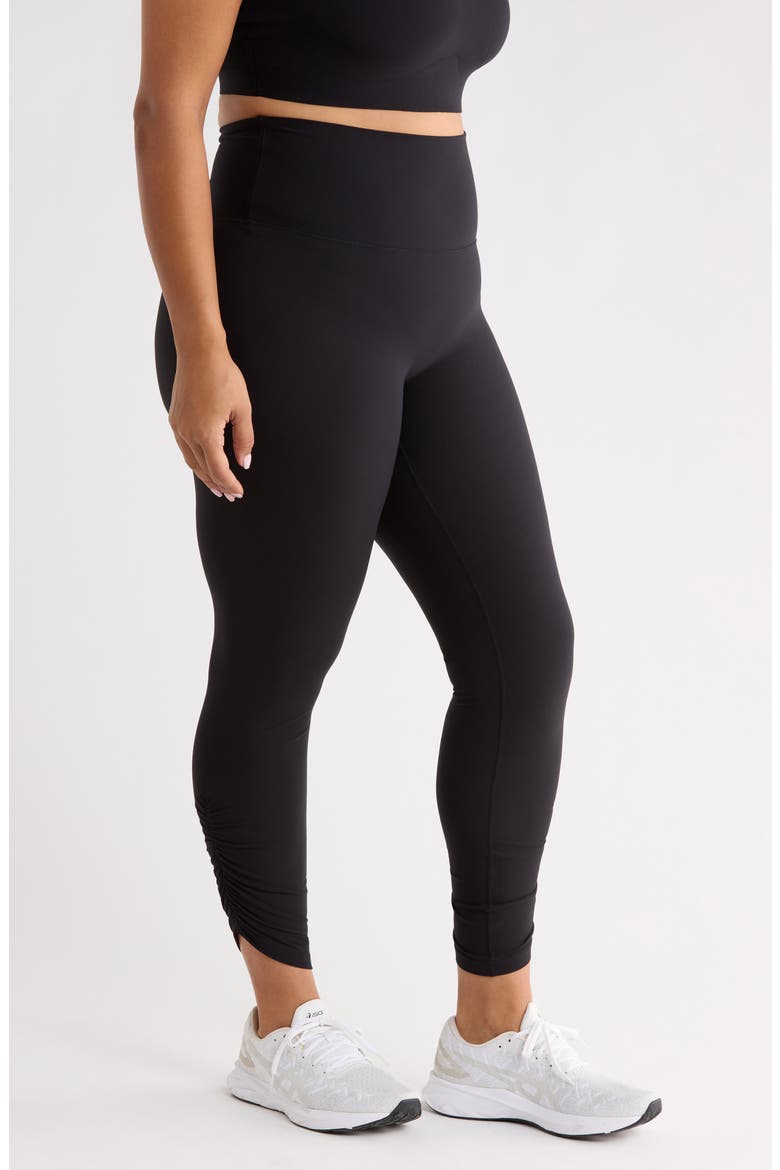 SPANXsmooth® Ruched Leggings, Alternate, color, VERY BLACK