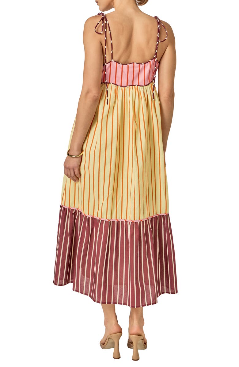 English Factory Colorblock Tie Strap Maxi Dress, Alternate, color, Yellow Multi