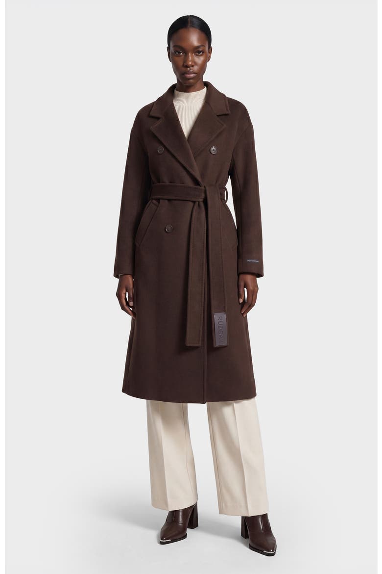Kourt Wool Cashmere Blend Coat, Alternate, color, Espresso