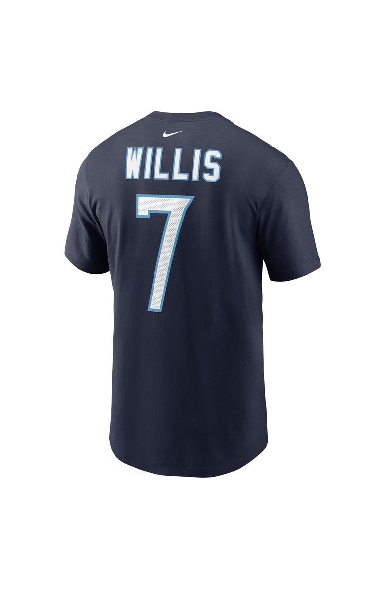 Nike Men's Nike Malik Willis Navy Tennessee Titans 2022 NFL Draft Pick Player Name & Number T-Shirt, Alternate, color, 