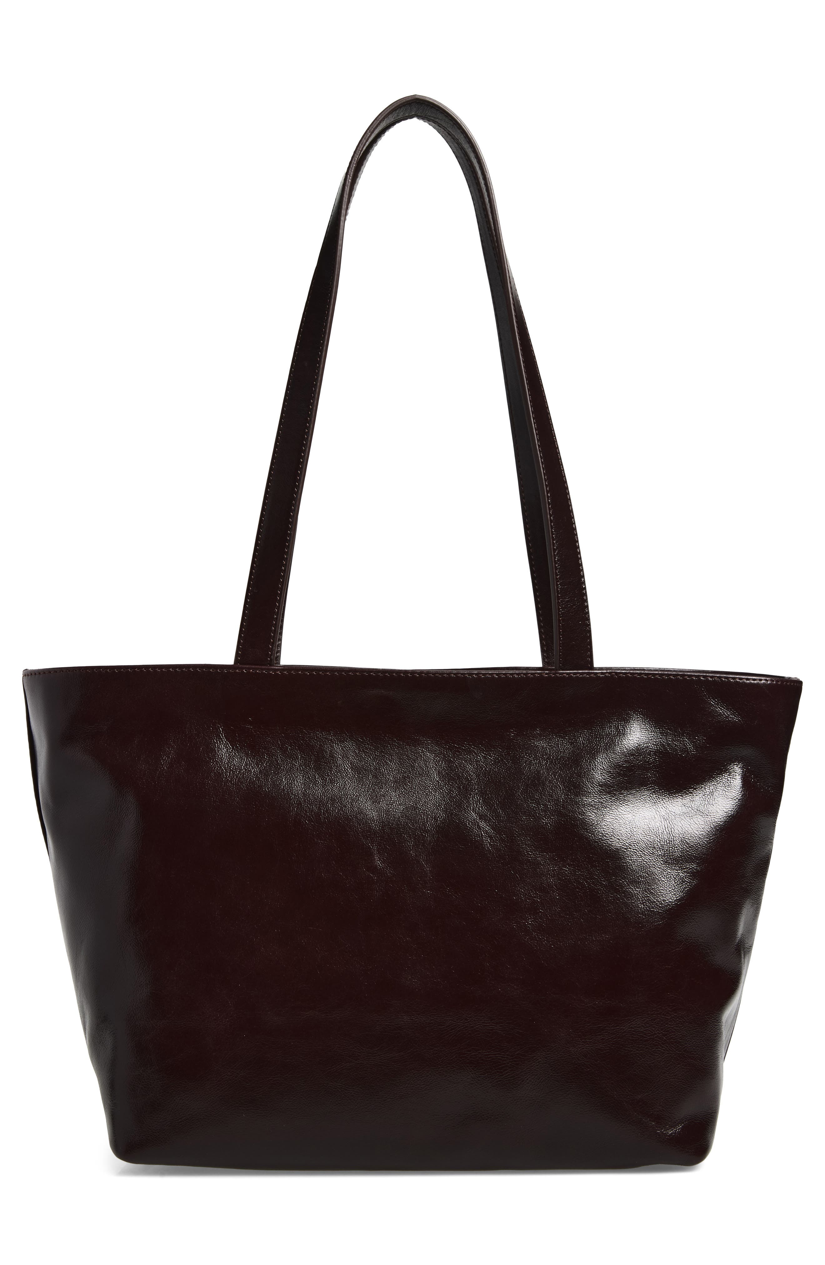 Medium Punch Leather Tote Bag, Alternate, color, OXBLOOD