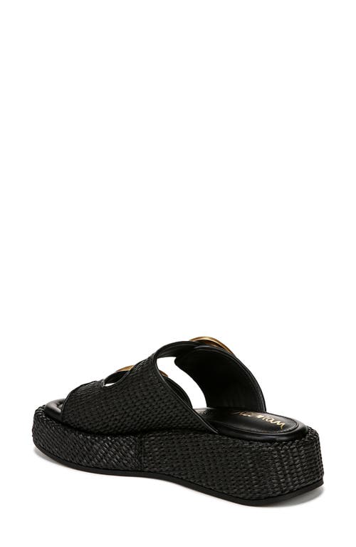 Sam Edelman Nerissa Platform Slide Sandal Black Basketweave In Black