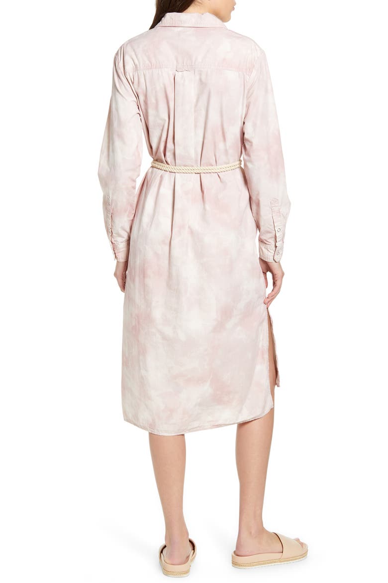 Taylor Long Sleeve Midi Shirtdress, Alternate, color, ABSTRACT TIEDYE ROCKY MAUVE