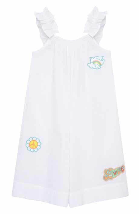 Peek Aren't You Curious Kids' Patch Accent Cotton Seersucker Romper