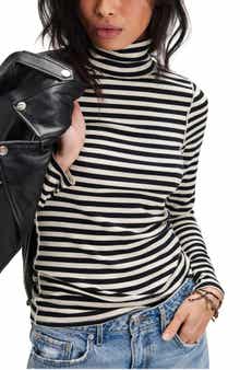 Free People Good Good Stripe Turtleneck Top
