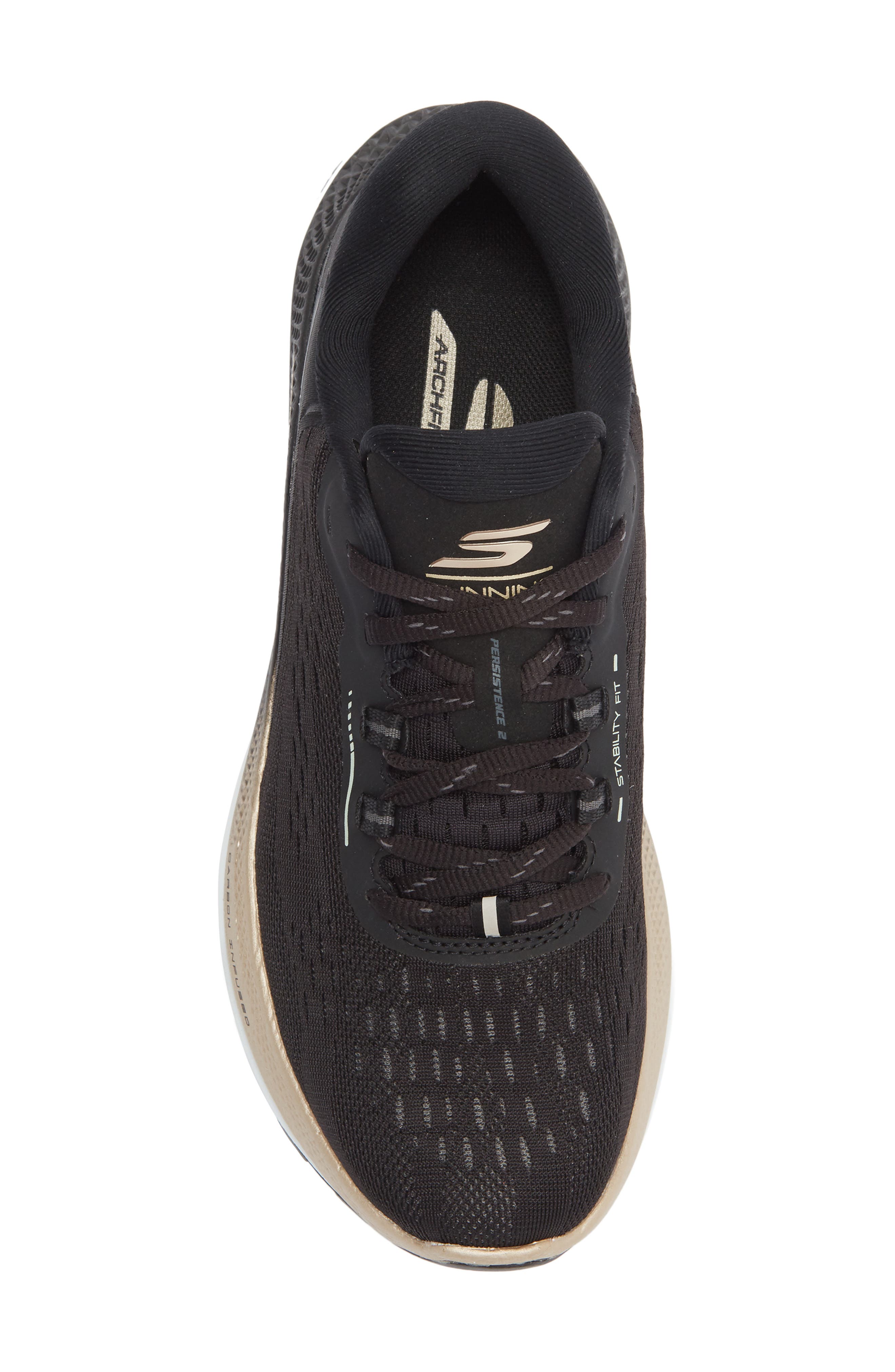 Go Run Persistence Running Shoe, Alternate, color, BLACK/ ROSE GOLD