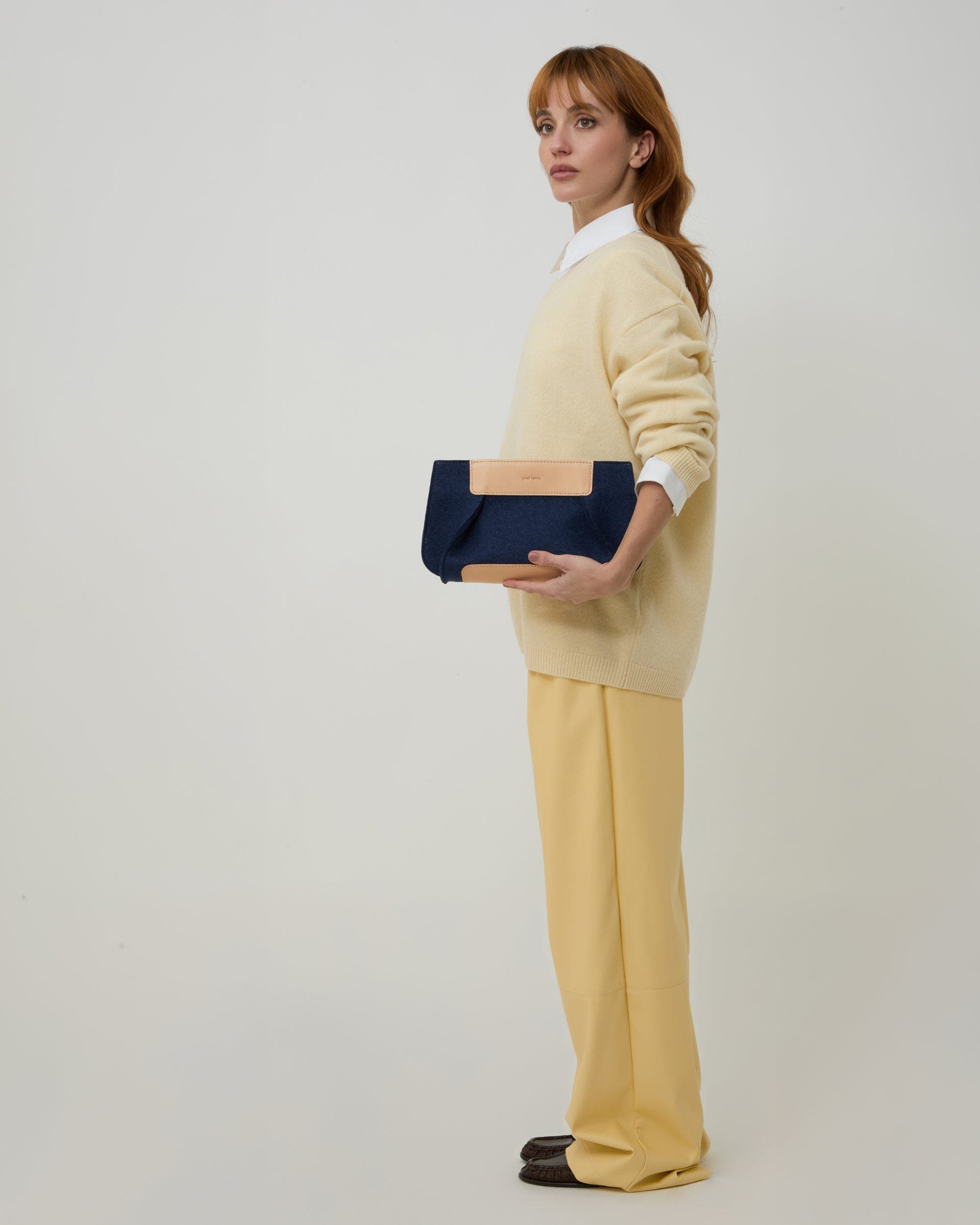 Graf Lantz Frankie Merino Wool Clutch, Alternate, color, Denim