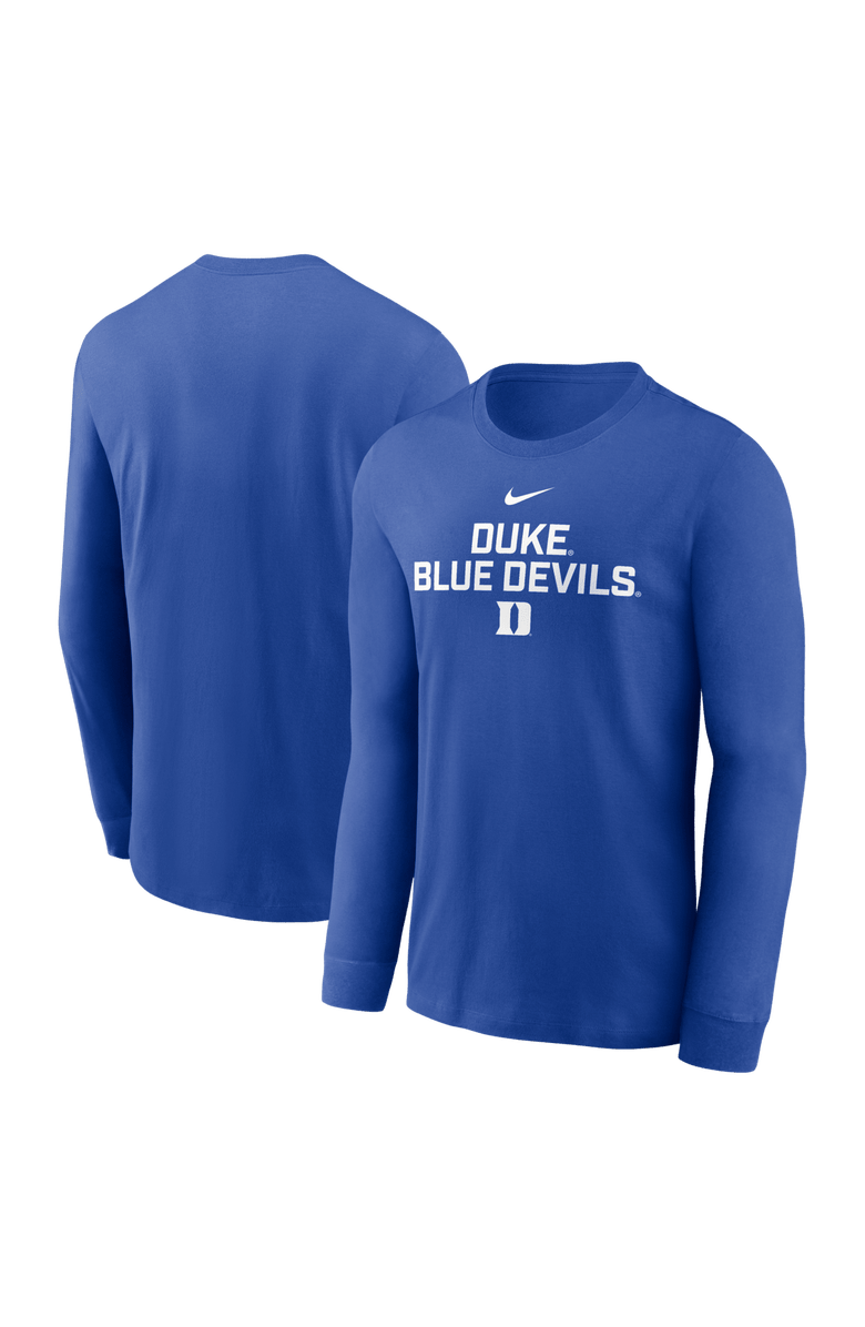 Nike Men's Nike Royal Duke Blue Devils 2025 Sideline Performance Long Sleeve T-Shirt, Main, color, 