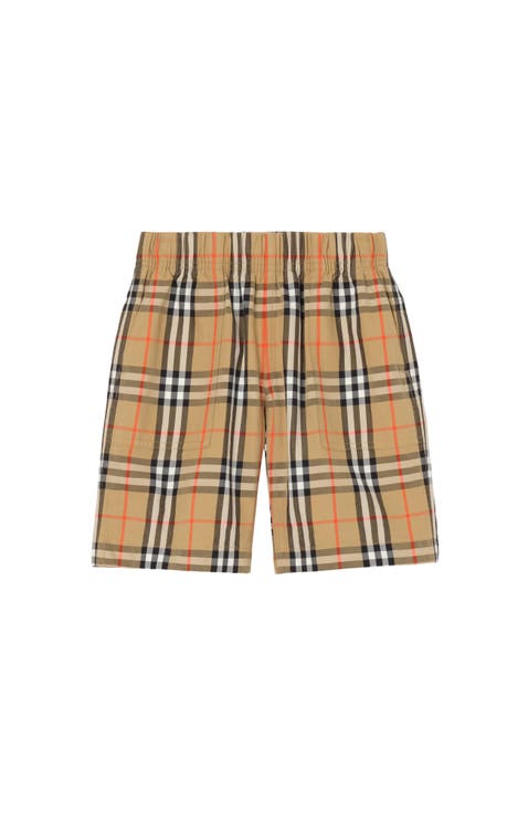 Check Cotton Cargo Shorts