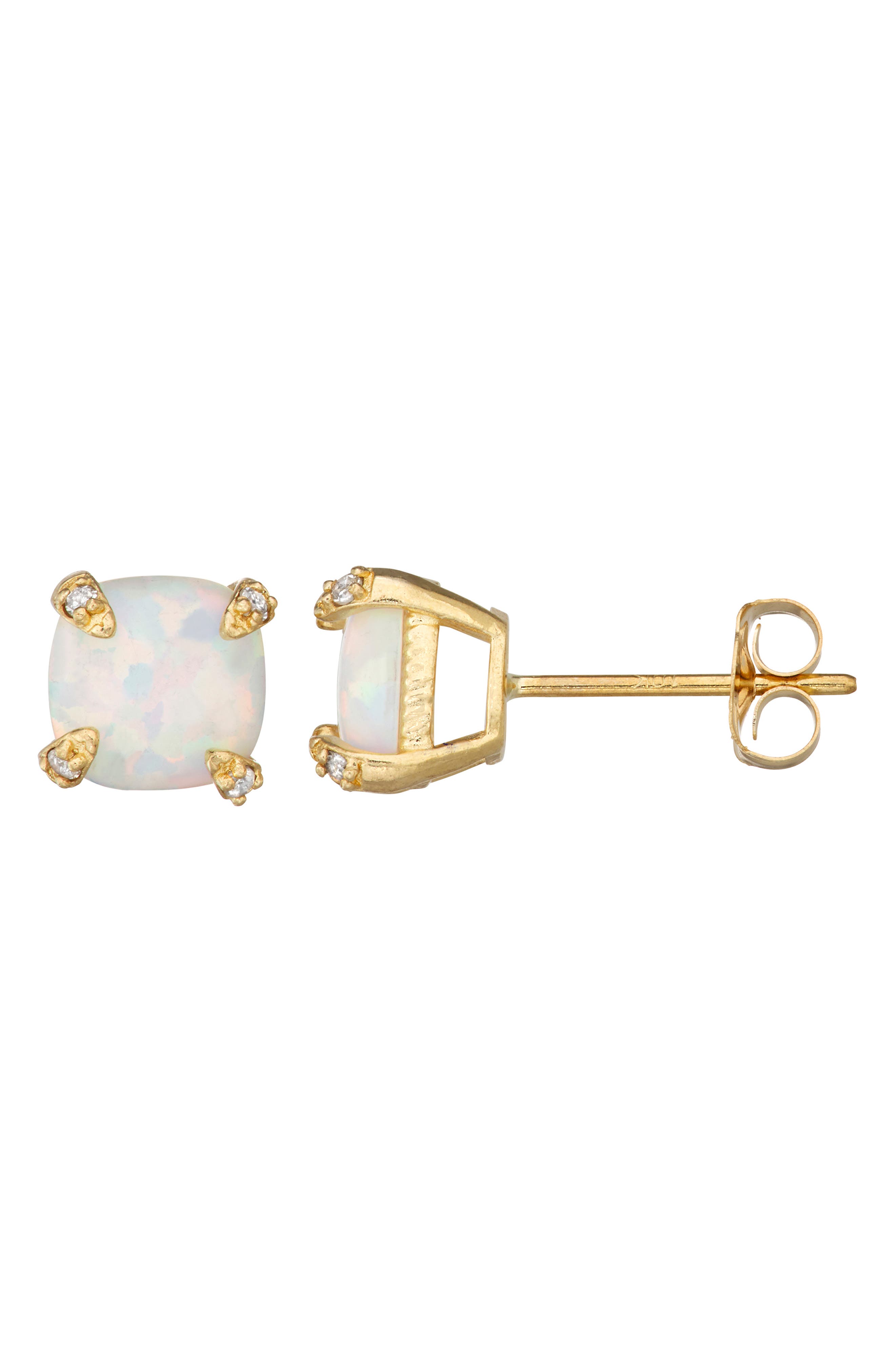 FZN 10K Gold Solitaire Stud Earrings