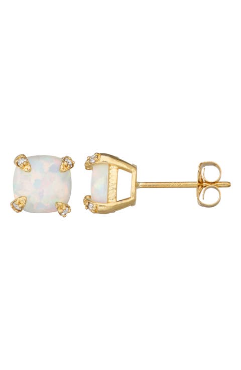 10K Gold Solitaire Stud Earrings