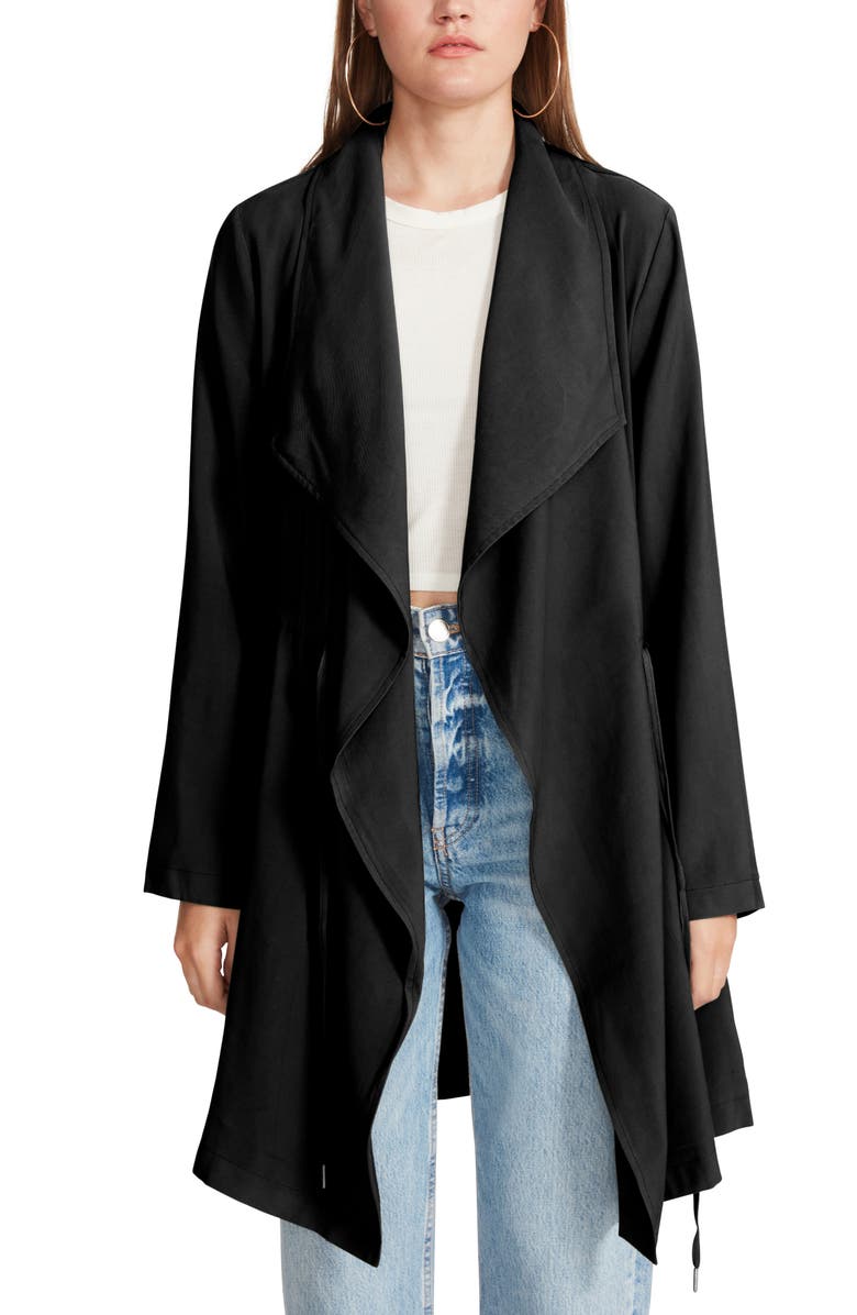 Steve Madden Drape Collar Open Front Jacket, Main, color,
