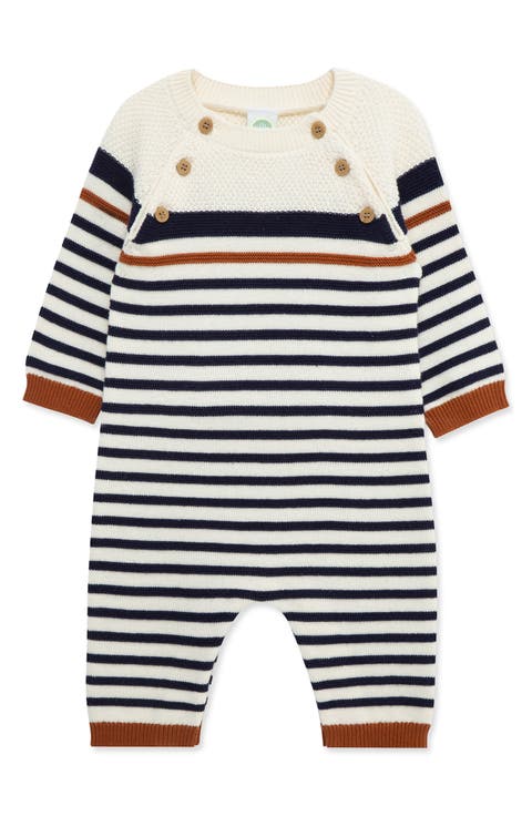 Block Stripe Cotton Knit Romper (Baby)