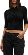 Bayse Amrita Ruched Mock Neck Top