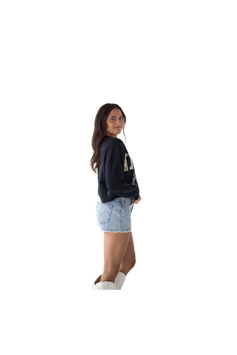 Women's Gameday Social Black UCF Knights Phipps Cropped Sweatshirt, Alternate, color, Black