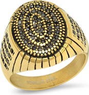 STEELTIME Men's Cubic Zirconia Signet Ring